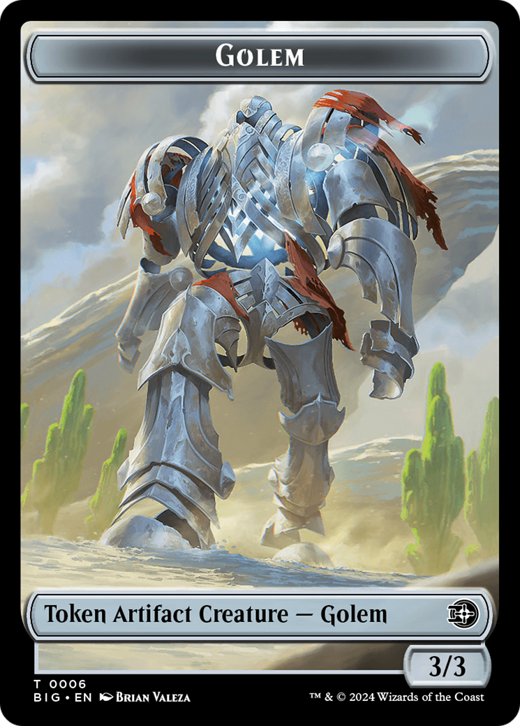 Golem // Plot Double-Sided Token [Outlaws of Thunder Junction: The Big Score Tokens] | Kessel Run Games Inc. 