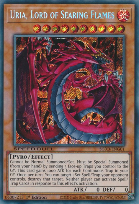 Uria, Lord of Searing Flames [SGX3-ENG01] Secret Rare | Kessel Run Games Inc. 