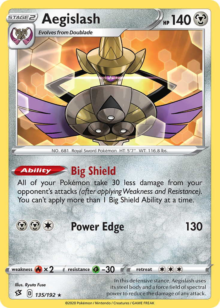 Aegislash (135/192) [Sword & Shield: Rebel Clash] | Kessel Run Games Inc. 