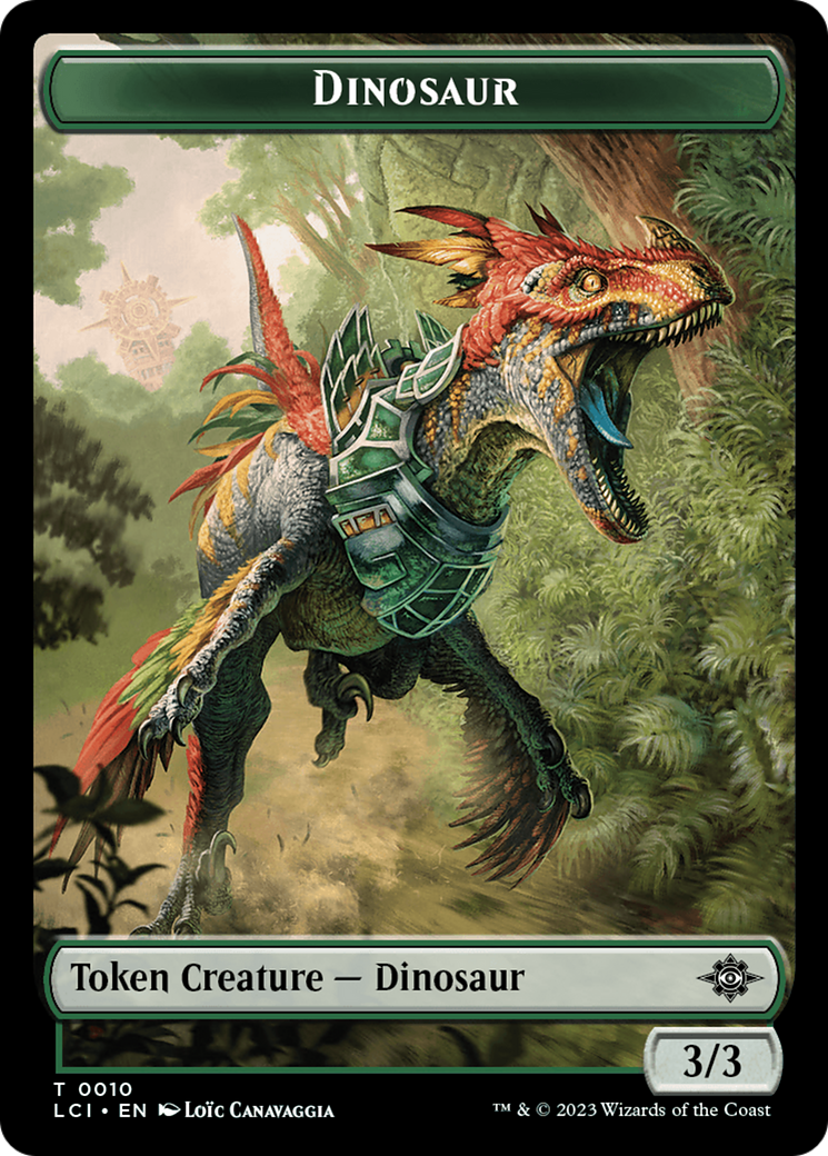 Gnome // Dinosaur (0010) Double-Sided Token [The Lost Caverns of Ixalan Tokens] | Kessel Run Games Inc. 