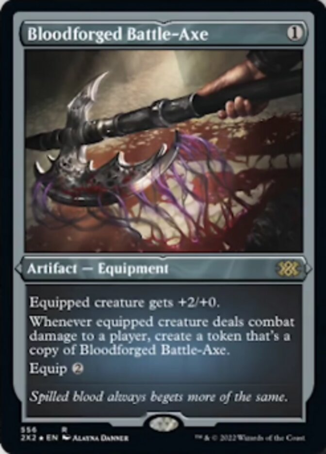 Bloodforged Battle-Axe (Foil Etched) [Double Masters 2022] | Kessel Run Games Inc. 