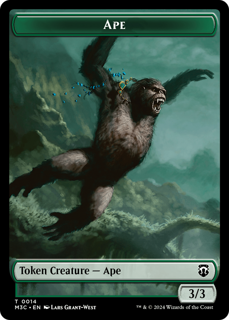 Ape (Ripple Foil) // Plant Double-Sided Token [Modern Horizons 3 Commander Tokens] | Kessel Run Games Inc. 