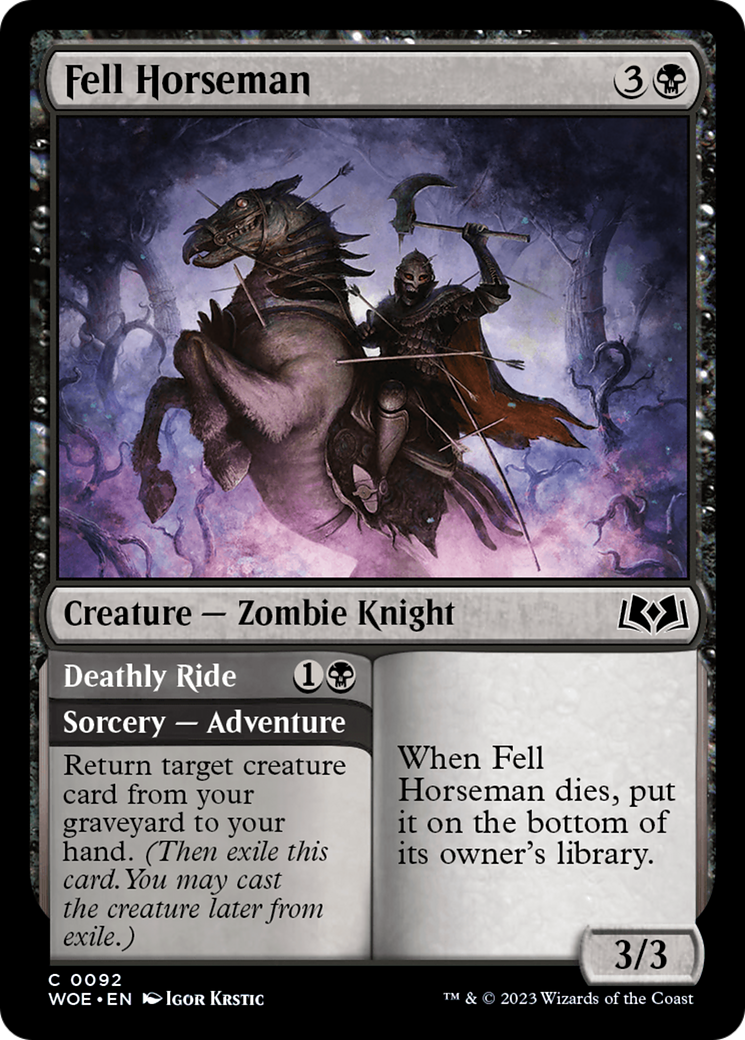 Fell Horseman // Deathly Ride [Wilds of Eldraine] | Kessel Run Games Inc. 