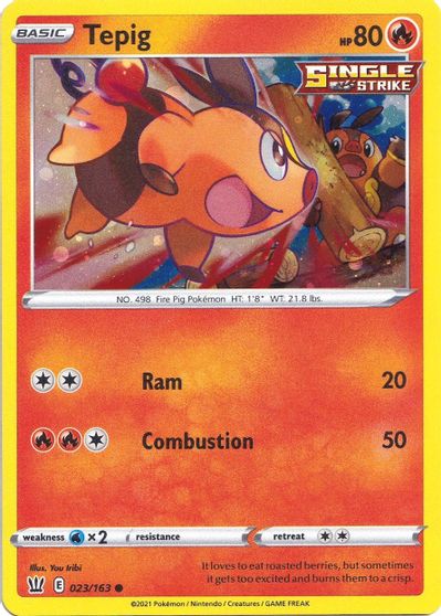 Tepig (023/163) (Cosmos Holo) [Sword & Shield: Battle Styles] | Kessel Run Games Inc. 