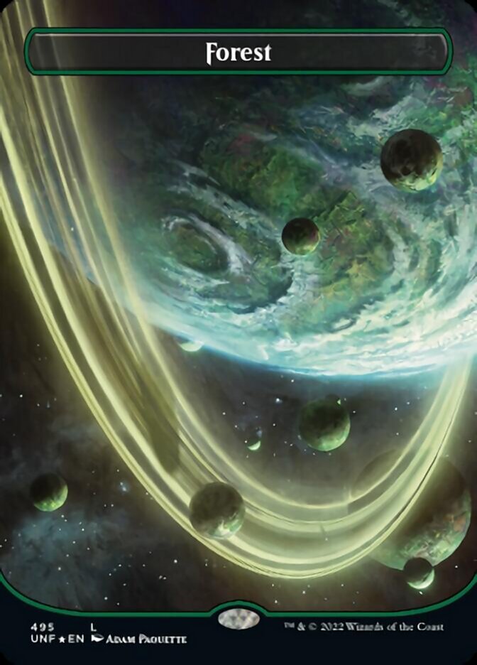 Forest (495) (Orbital Space-ic Land) (Galaxy Foil) [Unfinity] | Kessel Run Games Inc. 
