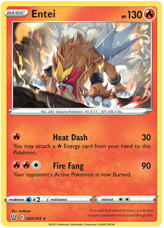 Entei (020/163) [Sword & Shield: Battle Styles] | Kessel Run Games Inc. 