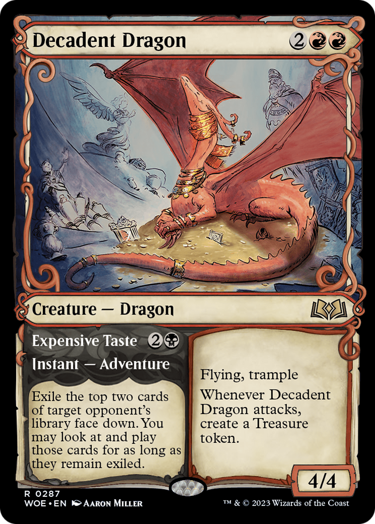 Decadent Dragon // Expensive Taste (Showcase) [Wilds of Eldraine] | Kessel Run Games Inc. 