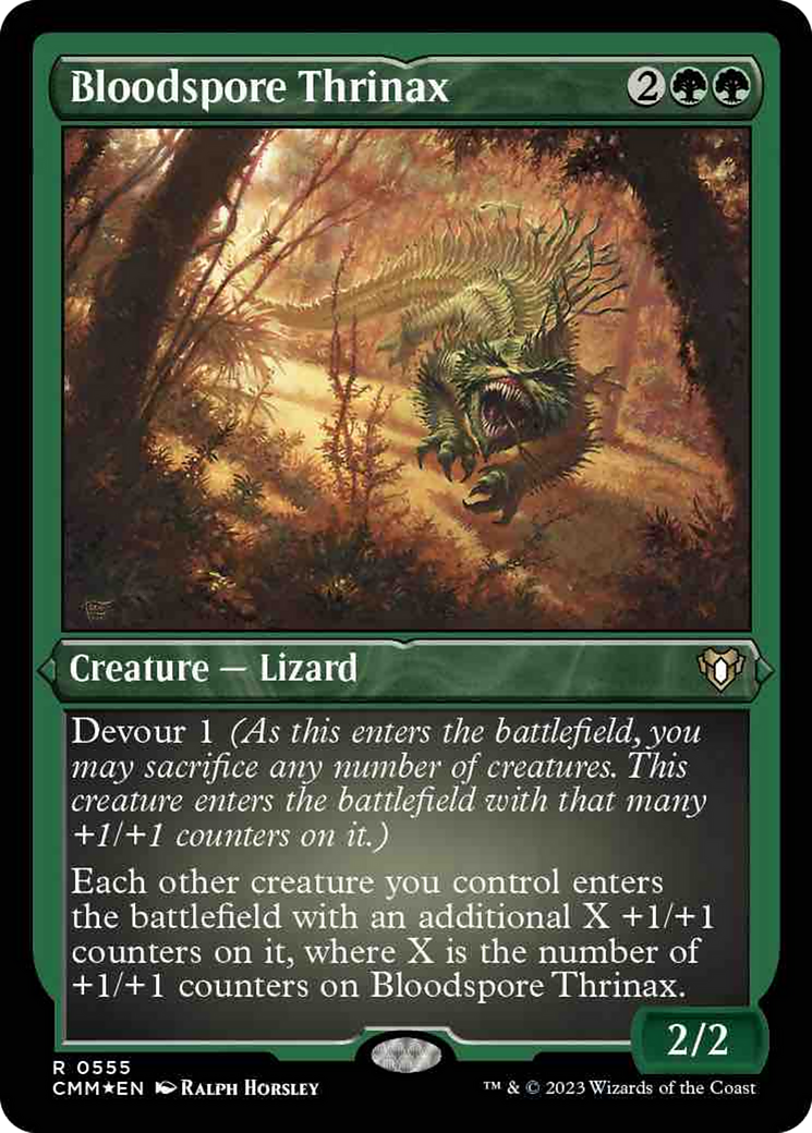 Bloodspore Thrinax (Foil Etched) [Commander Masters] | Kessel Run Games Inc. 