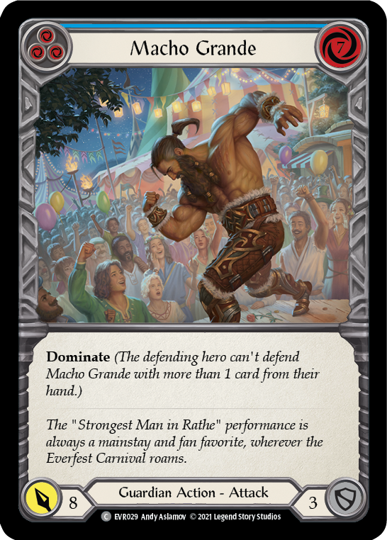 Macho Grande (Blue) [EVR029] (Everfest)  1st Edition Rainbow Foil | Kessel Run Games Inc. 