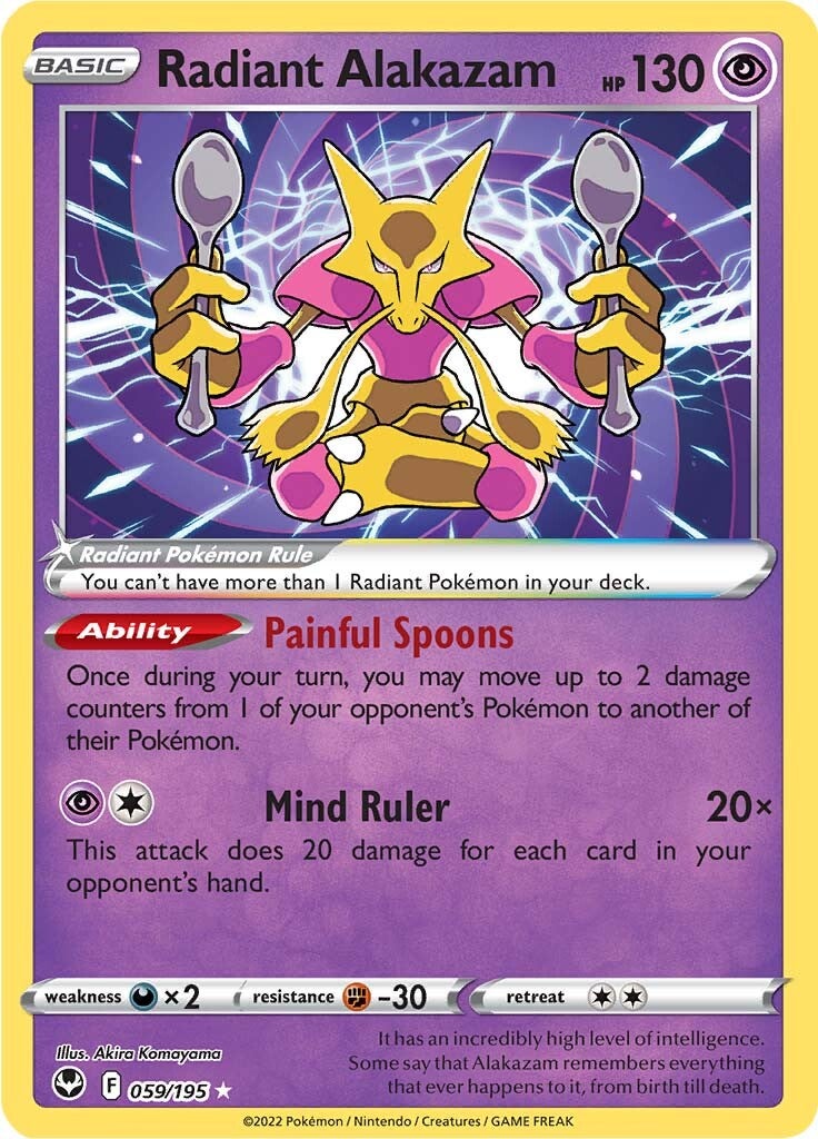 Radiant Alakazam (059/195) [Sword & Shield: Silver Tempest] | Kessel Run Games Inc. 