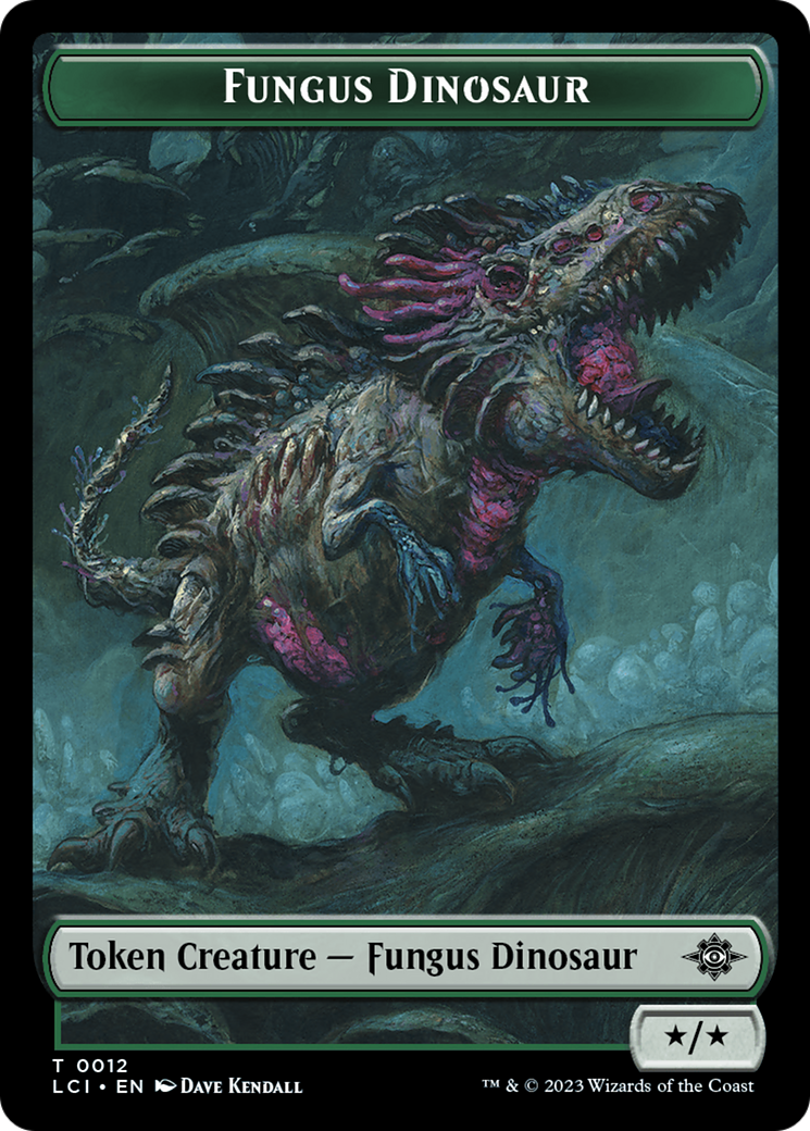 Fungus Dinosaur // Gnome Soldier Double-Sided Token [The Lost Caverns of Ixalan Tokens] | Kessel Run Games Inc. 