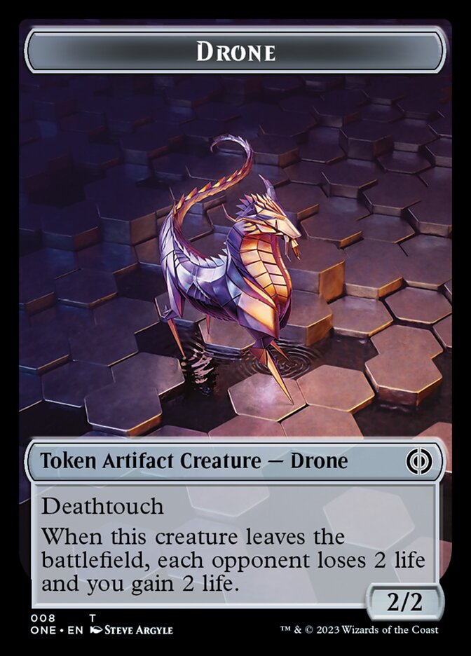 Rebel // Drone Double-Sided Token [Phyrexia: All Will Be One Tokens] | Kessel Run Games Inc. 