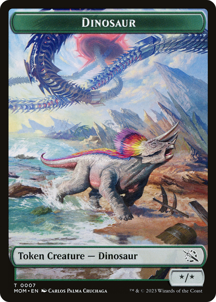 Phyrexian Myr // Dinosaur Double-Sided Token [March of the Machine Tokens] | Kessel Run Games Inc. 