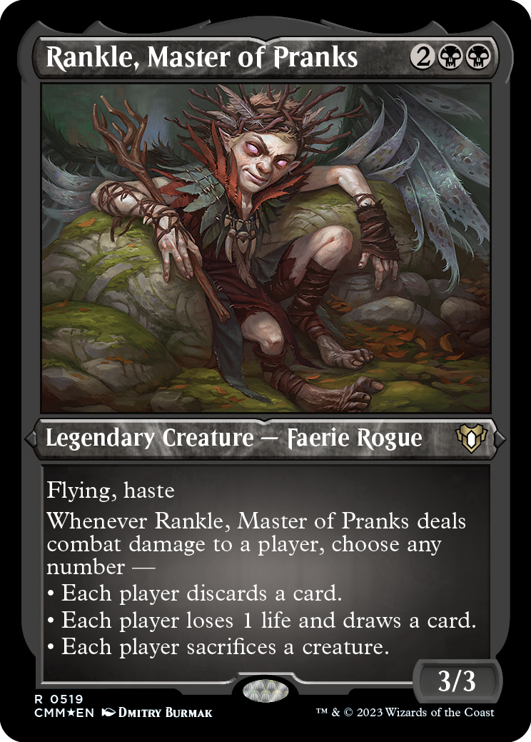 Rankle, Master of Pranks (Foil Etched) [Commander Masters] | Kessel Run Games Inc. 