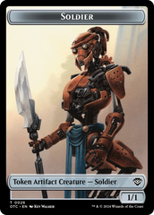 Elemental (0014) // Soldier (0026) Double-Sided Token [Outlaws of Thunder Junction Commander Tokens] | Kessel Run Games Inc. 