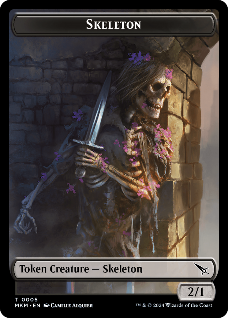 Detective // Skeleton Double-Sided Token [Murders at Karlov Manor Tokens] | Kessel Run Games Inc. 