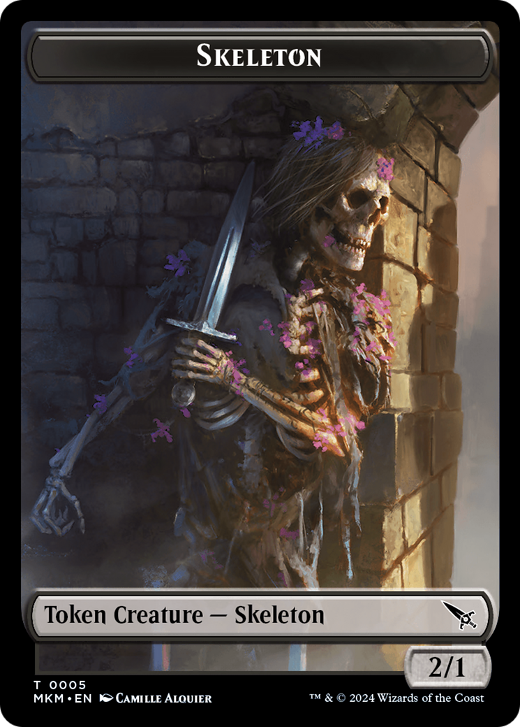 Skeleton Token [Murders at Karlov Manor Tokens] | Kessel Run Games Inc. 