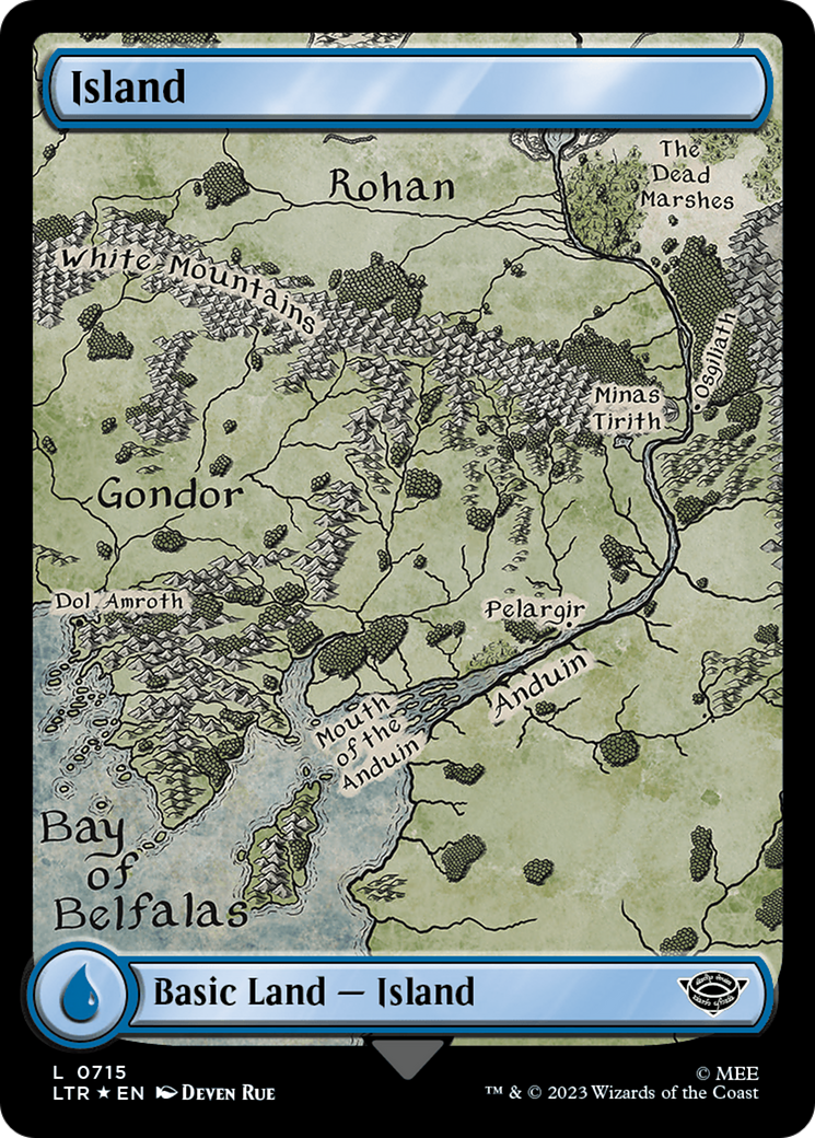 Island (0715) (Surge Foil) [The Lord of the Rings: Tales of Middle-Earth] | Kessel Run Games Inc. 