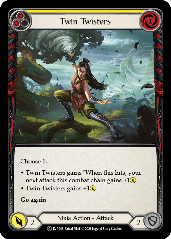 Twin Twisters (Yellow) [EVR048] (Everfest)  1st Edition Rainbow Foil | Kessel Run Games Inc. 