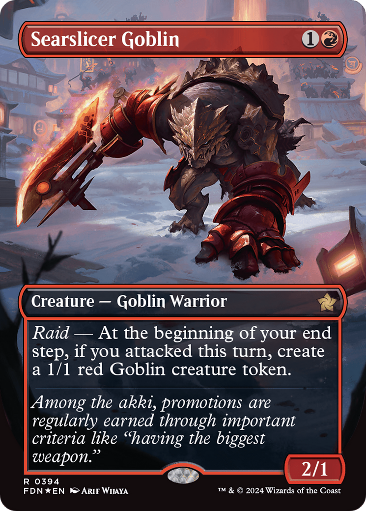 Searslicer Goblin (Borderless) (Mana Foil) [Foundations] | Kessel Run Games Inc. 