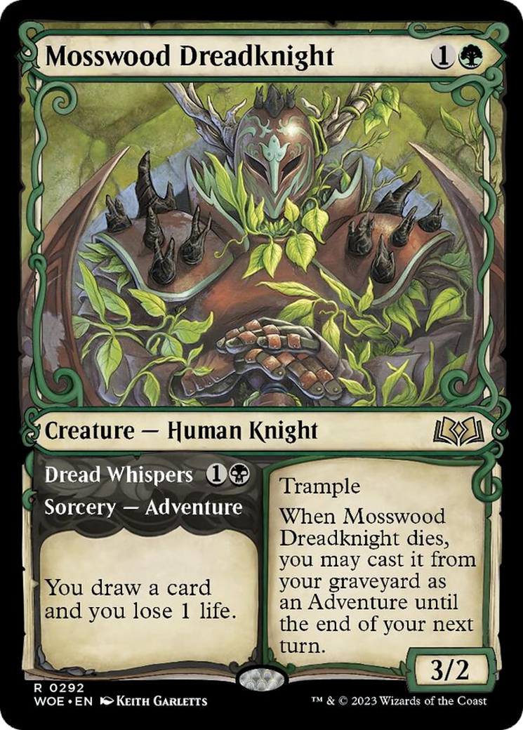 Mosswood Dreadknight // Dread Whispers (Showcase) [Wilds of Eldraine] | Kessel Run Games Inc. 