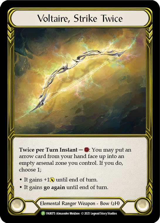 Voltaire, Strike Twice (Golden) [FAB075] (Promo)  Cold Foil | Kessel Run Games Inc. 