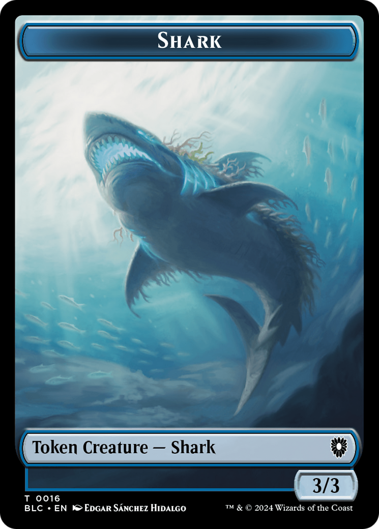 Bird (011) // Shark Double-Sided Token [Bloomburrow Commander Tokens] | Kessel Run Games Inc. 