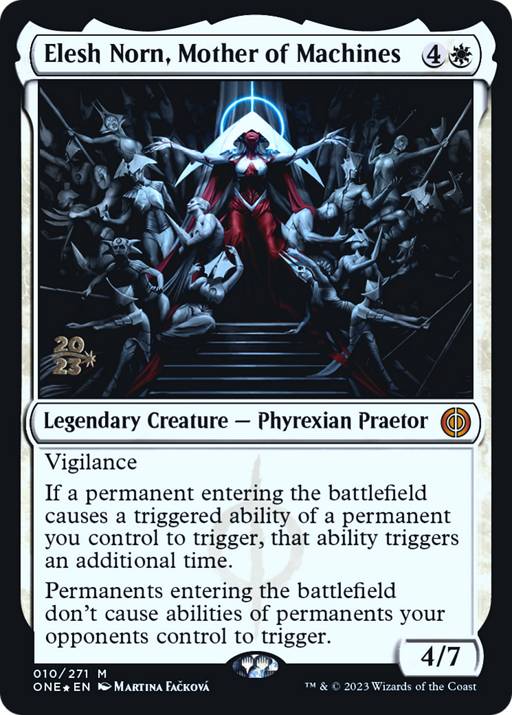 Elesh Norn, Mother of Machines [Phyrexia: All Will Be One Prerelease Promos] | Kessel Run Games Inc. 