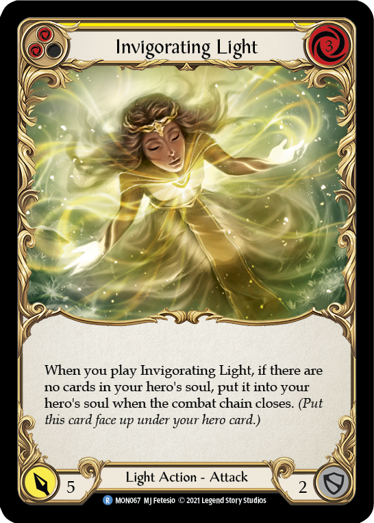 Invigorating Light (Yellow) [MON067-RF] (Monarch)  1st Edition Rainbow Foil | Kessel Run Games Inc. 