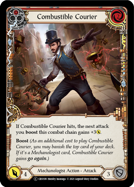 Combustible Courier (Red) [U-CRU109] (Crucible of War Unlimited)  Unlimited Rainbow Foil | Kessel Run Games Inc. 