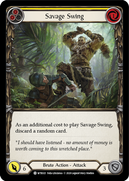 Savage Swing (Yellow) [U-WTR021] (Welcome to Rathe Unlimited)  Unlimited Rainbow Foil | Kessel Run Games Inc. 