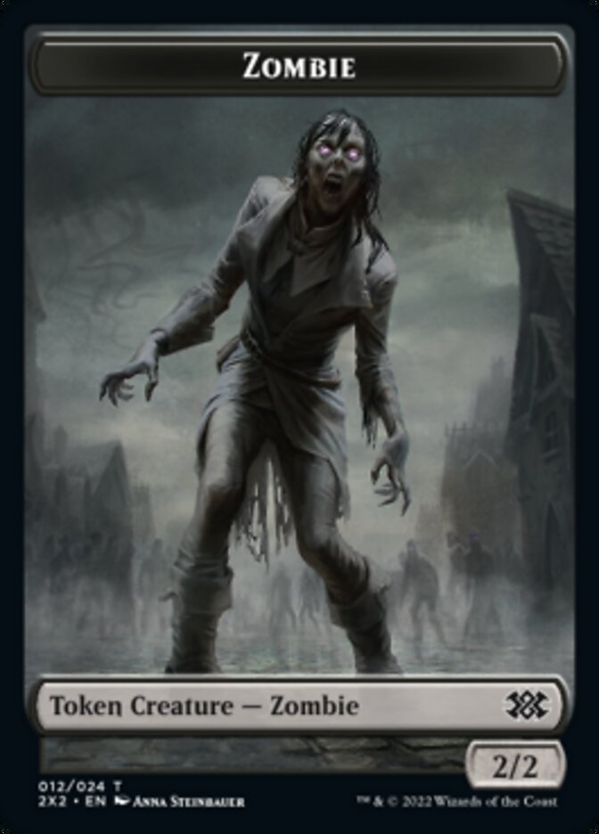 Zombie // Phyrexian Golem Double-Sided Token [Double Masters 2022 Tokens] | Kessel Run Games Inc. 