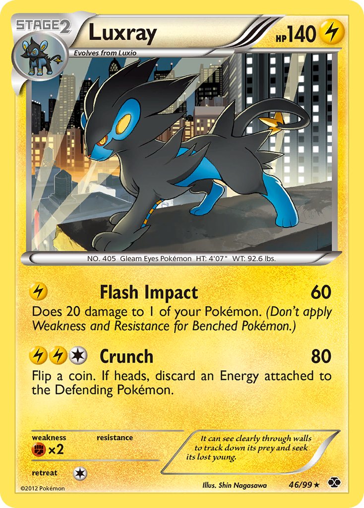 Luxray (46/99) (Cracked Ice Holo) (Blister Exclusive) [Black & White: Next Destinies] | Kessel Run Games Inc. 