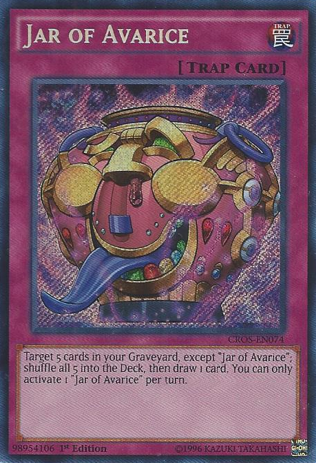 Jar of Avarice [CROS-EN074] Secret Rare | Kessel Run Games Inc. 