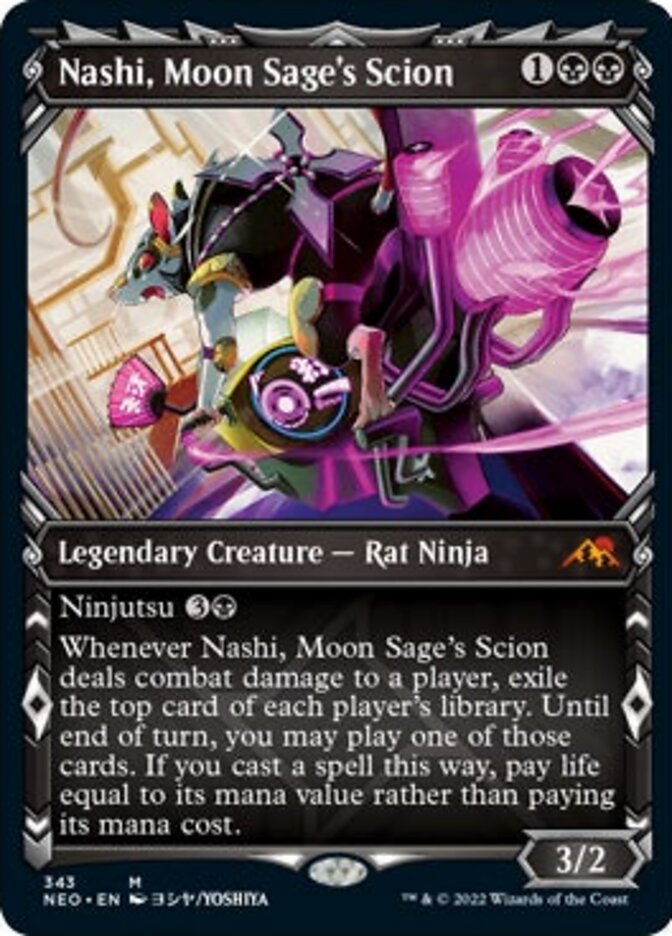 Nashi, Moon Sage's Scion (Showcase Ninja) [Kamigawa: Neon Dynasty] | Kessel Run Games Inc. 