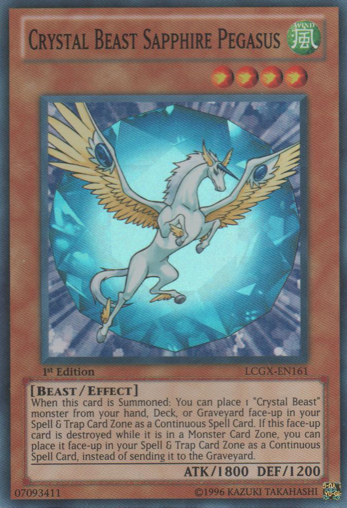 Crystal Beast Sapphire Pegasus [LCGX-EN161] Super Rare | Kessel Run Games Inc. 