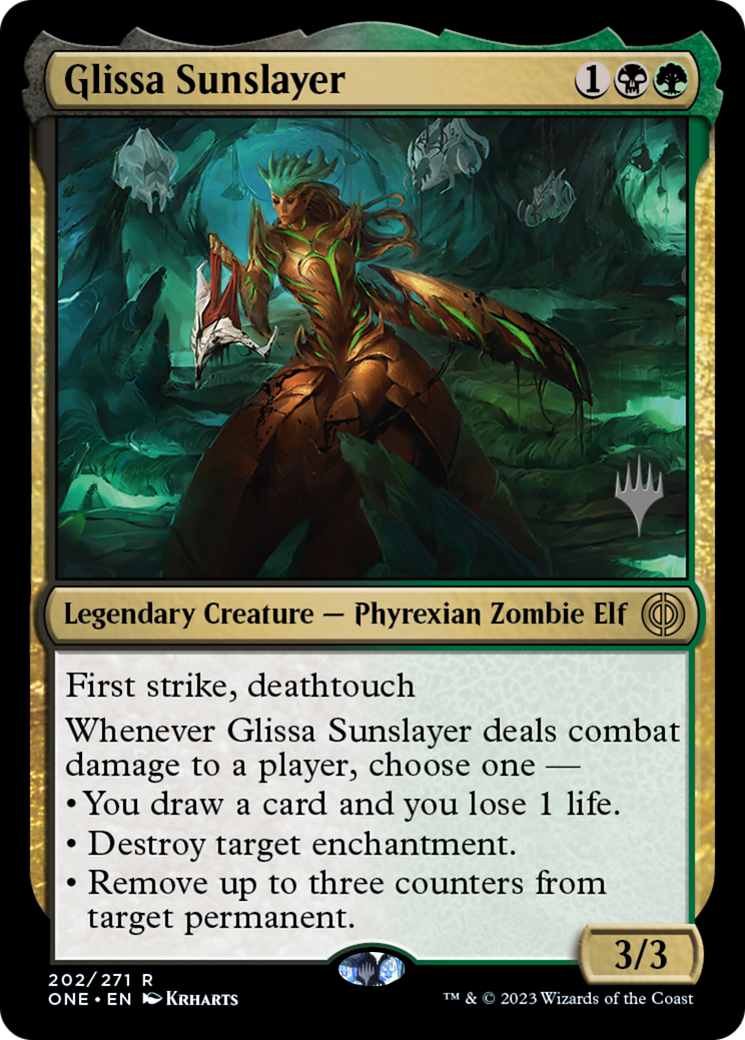 Glissa Sunslayer (Promo Pack) [Phyrexia: All Will Be One Promos] | Kessel Run Games Inc. 