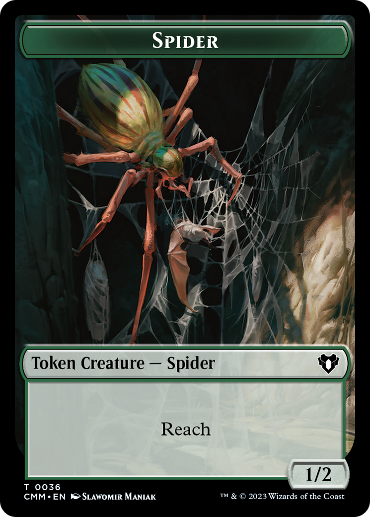 Wurm // Spider Double-Sided Token [Commander Masters Tokens] | Kessel Run Games Inc. 