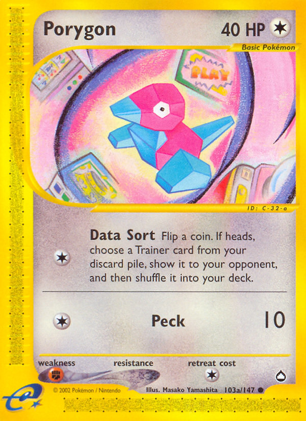 Porygon (103a/147) [Aquapolis] | Kessel Run Games Inc. 