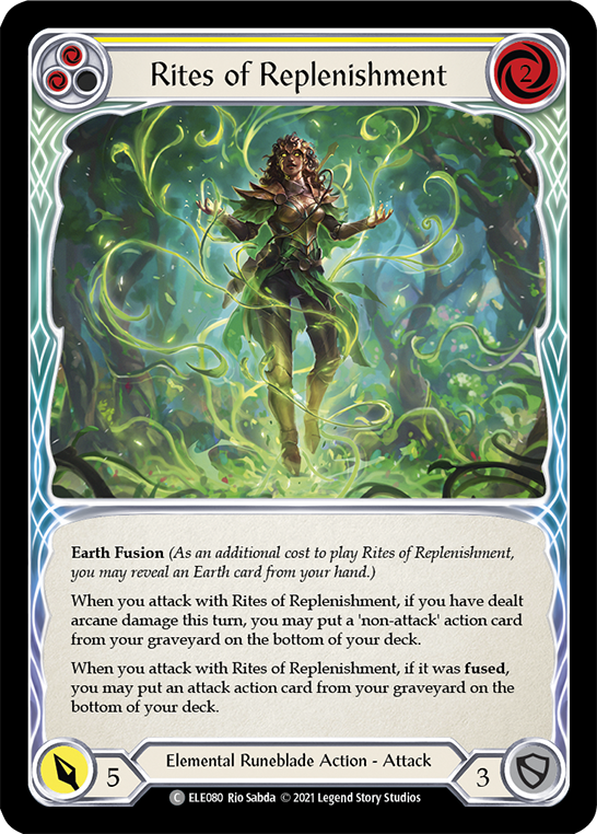 Rites of Replenishment (Yellow) [ELE080] (Tales of Aria)  1st Edition Rainbow Foil | Kessel Run Games Inc. 