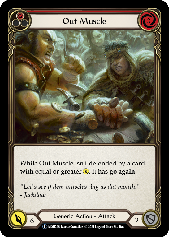 Out Muscle (Red) [U-MON248-RF] (Monarch Unlimited)  Unlimited Rainbow Foil | Kessel Run Games Inc. 