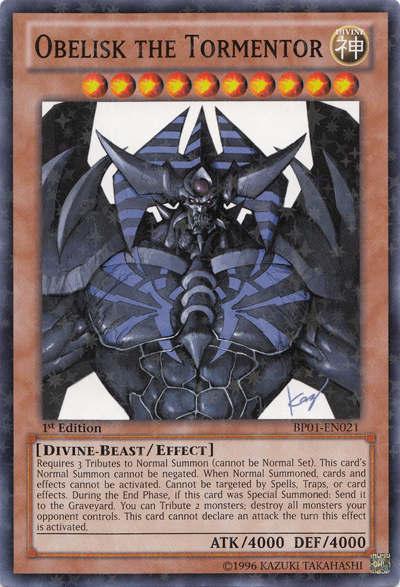 Obelisk the Tormentor [BP01-EN021] Starfoil Rare | Kessel Run Games Inc. 