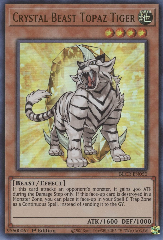 Crystal Beast Topaz Tiger [BLCR-EN050] Ultra Rare | Kessel Run Games Inc. 