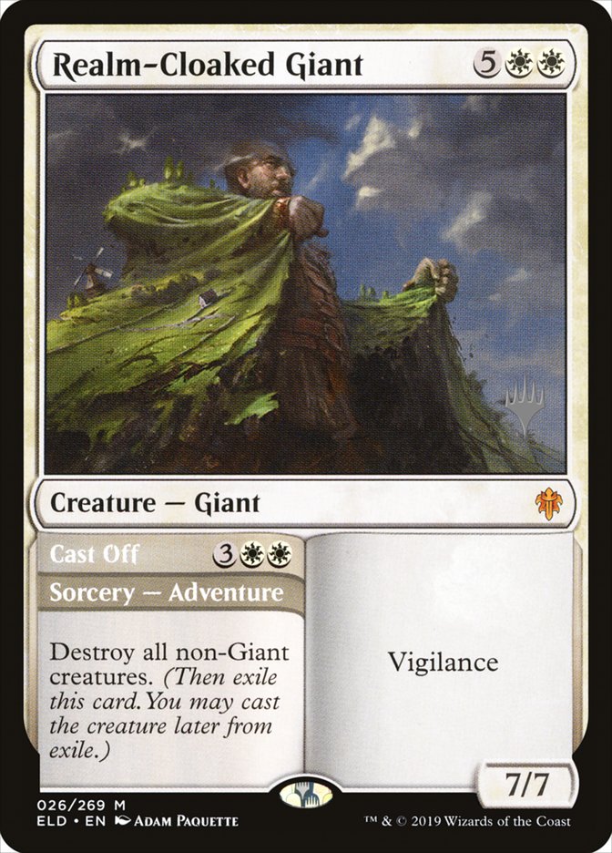 Realm-Cloaked Giant // Cast Off (Promo Pack) [Throne of Eldraine Promos] | Kessel Run Games Inc. 