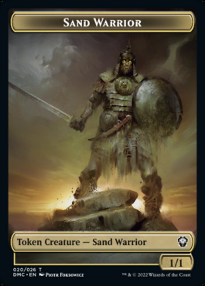 Phyrexian // Sand Warrior Double-Sided Token [Dominaria United Tokens] | Kessel Run Games Inc. 