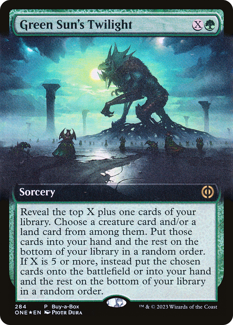 Green Sun's Twilight (Buy-A-Box) (Extended Art) [Phyrexia: All Will Be One] | Kessel Run Games Inc. 