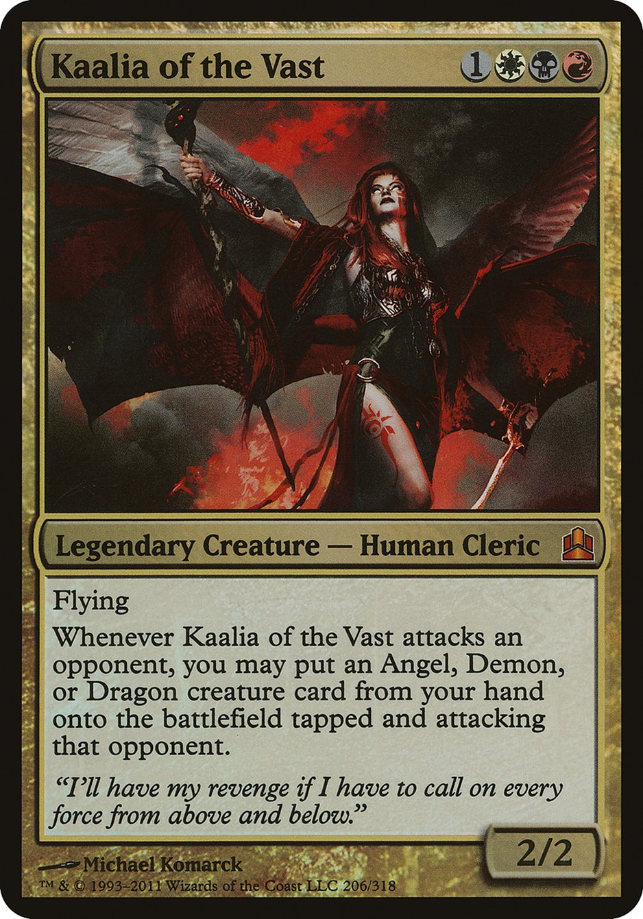 Kaalia of the Vast (Oversized) [Commander 2011 Oversized] | Kessel Run Games Inc. 