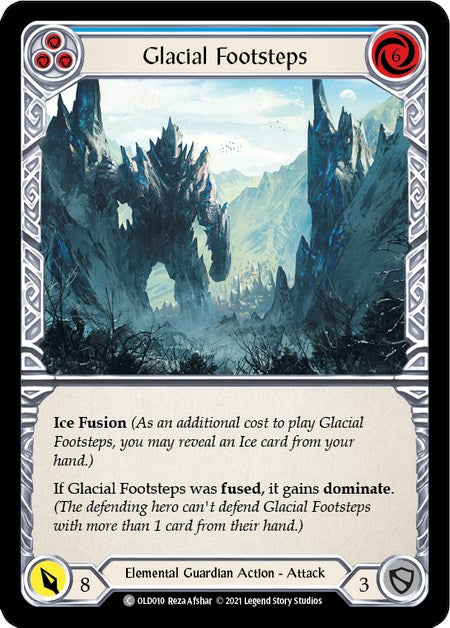 Glacial Footsteps (Blue) [OLD010] (Tales of Aria Oldhim Blitz Deck)  1st Edition Normal | Kessel Run Games Inc. 