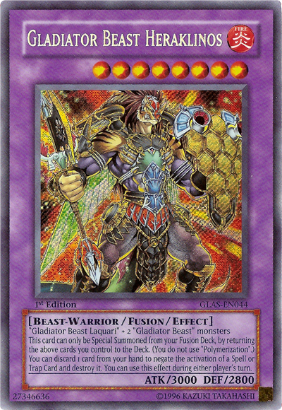 Gladiator Beast Heraklinos [GLAS-EN044] Secret Rare | Kessel Run Games Inc. 