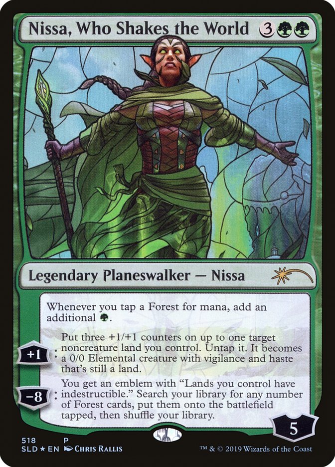 Nissa, Who Shakes the World (Stained Glass) [Secret Lair Drop Promos] | Kessel Run Games Inc. 